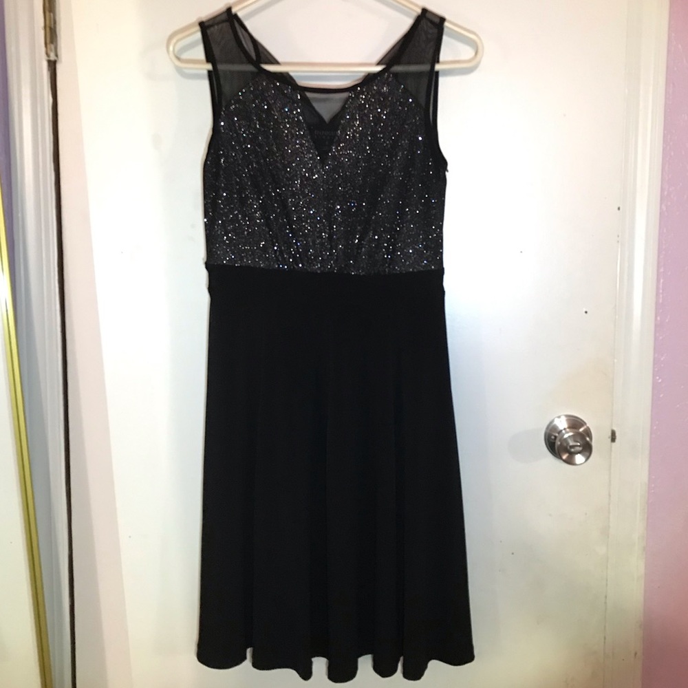 EnFocus Studio Sparkling Short Black Dress
